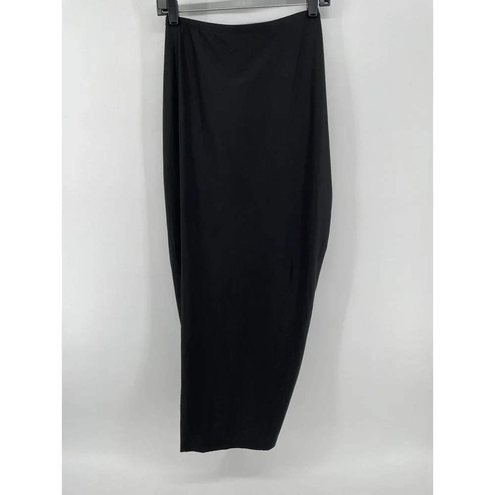 Swim‎ Resort Coverup Skirt Womens Small* Black Gathered Front Draped